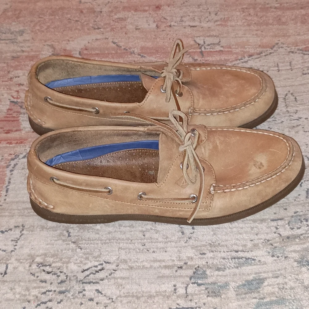 Sperry Brown Leather Lace Up Boat Shoes Men's Size 11.5 W